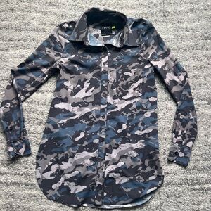 Lysse Blue Camo Button Up Shirt